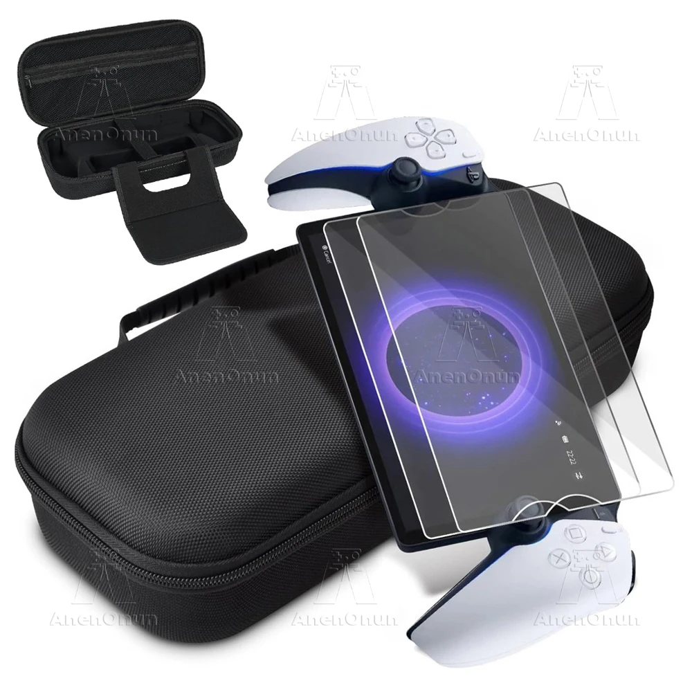 

PS Portal Protective Accessories Kit Shockproof Anti-Scratch EVA Carrying Case 2 Shatterproof HD Tempered Glass Screen Protector