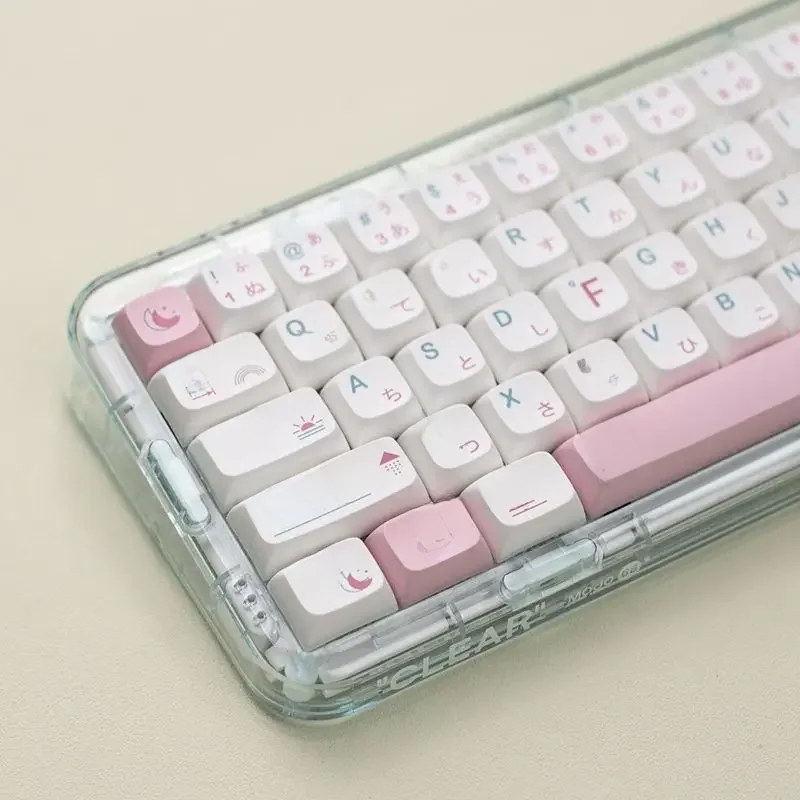 132 Keys Weather Theme English Japanese Keycap Cartoon Gaming Keyboard Key Cap XDA Profile PBT Thermal Sublimation For MX Switch