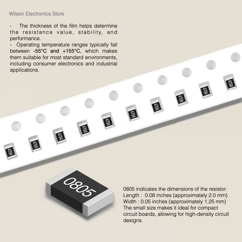 100 TEILE/LOS 0805 SMD Chip Festwiderstand mit ±1 % Toleranz 0,01 R 0,02 R 0,047 R 0,1 R 0,22 R 0,47 R 0,82 R