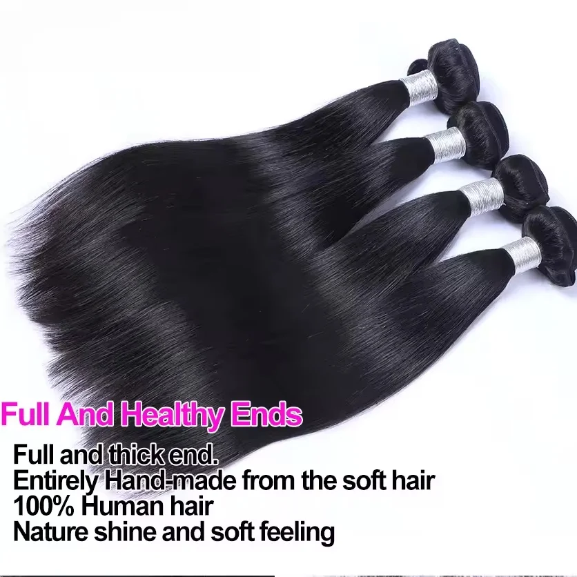 40 بوصة حزم من شعر طبيعي مفرود 100% غير المجهزة شعر بشري لعذراء 16A البرازيلي ريمي لحمة مزدوجة نسج حزم الشعر البشري