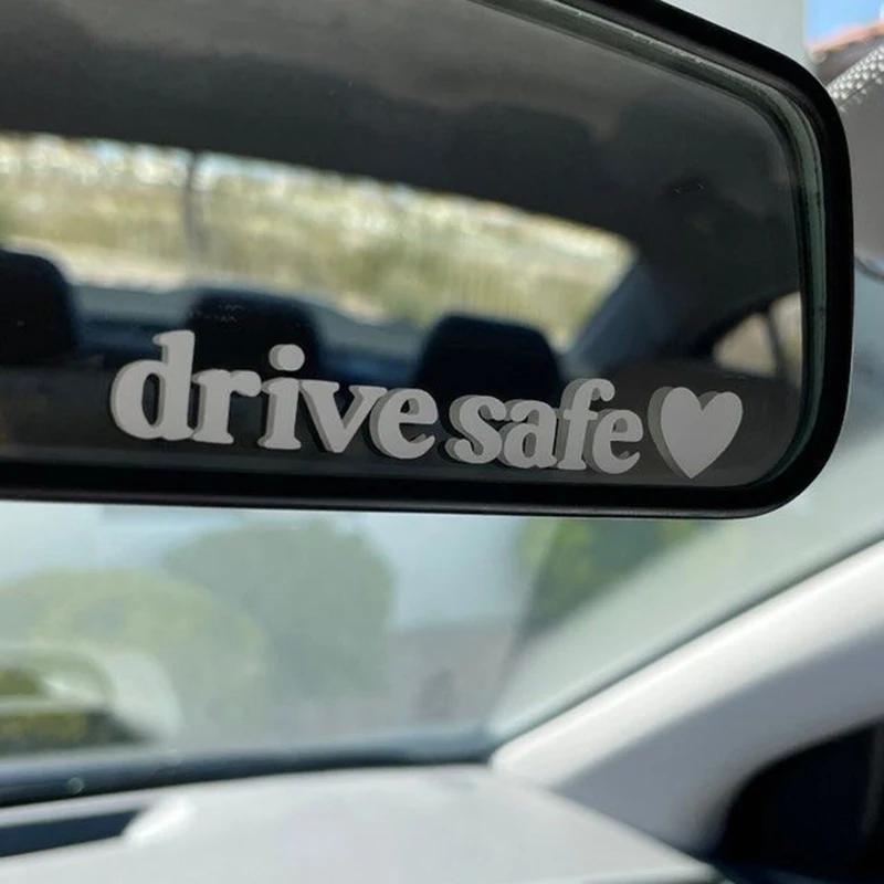 Drive Safe Tips Car Stickers, Mirrors Decorative Waterproof Vinyl Stickers and Decals Personalized Simple Auto Accessories