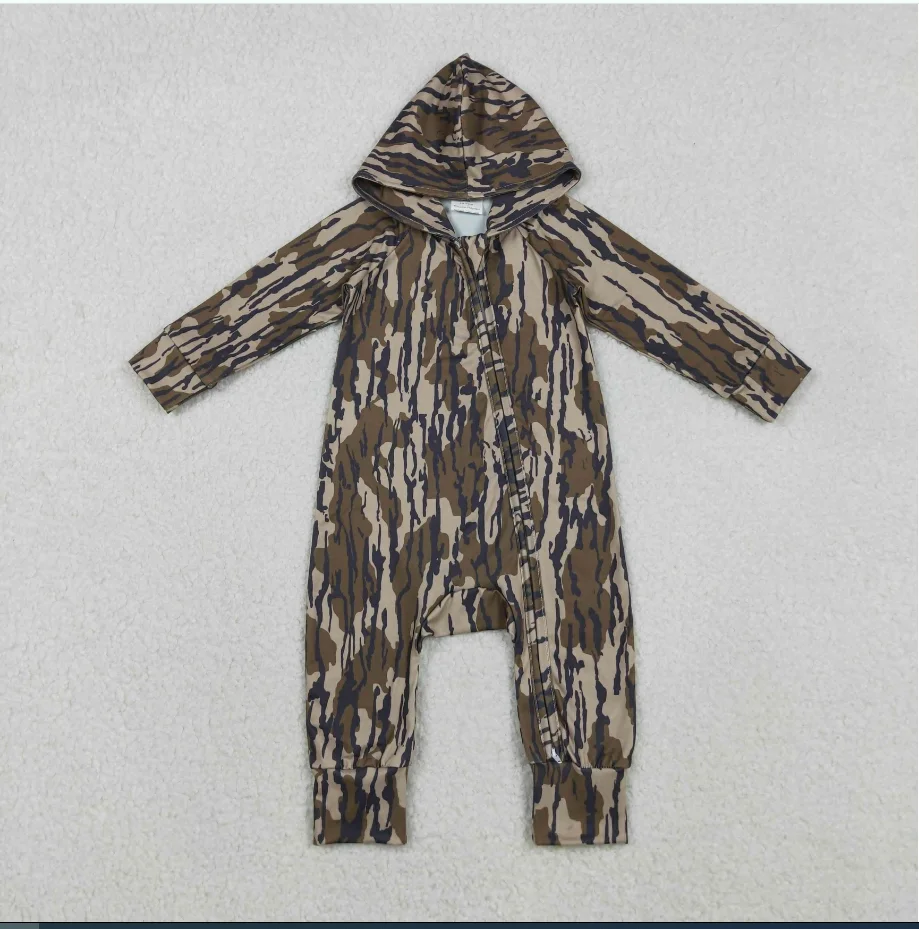 

Осенне-зимний комбинезон с длинными рукавами для маленьких мальчиков LR2814, толстовка с капюшоном и молнией для маленьких мальчиков с камуфляжным принтом