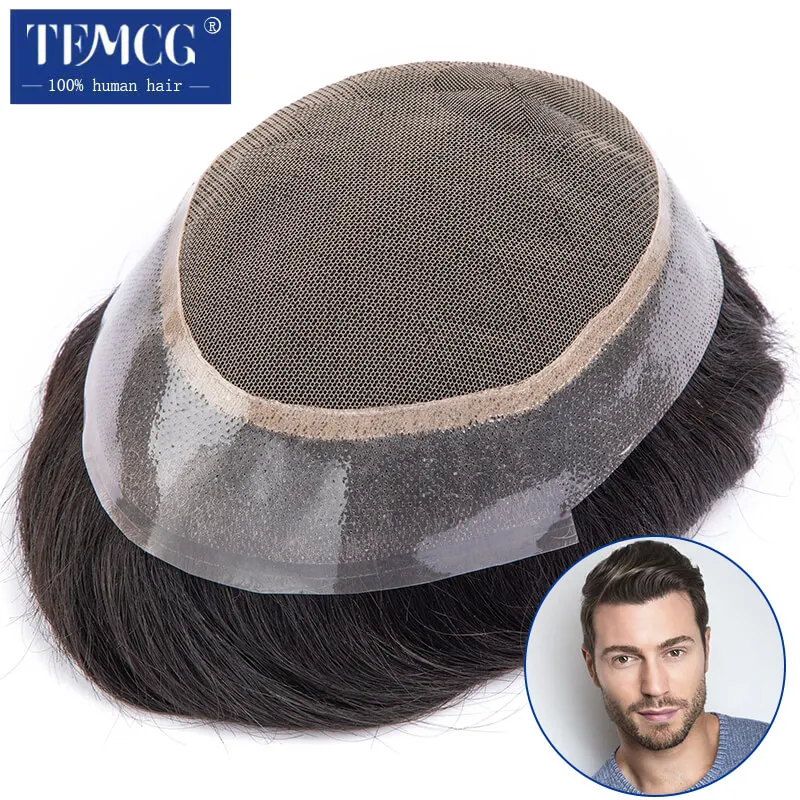 Australia Toupee Men Lace PU Base Wig For Men Male Hair Prosthesis Breathable Man Wig Capillary Prosthesis Replacement System