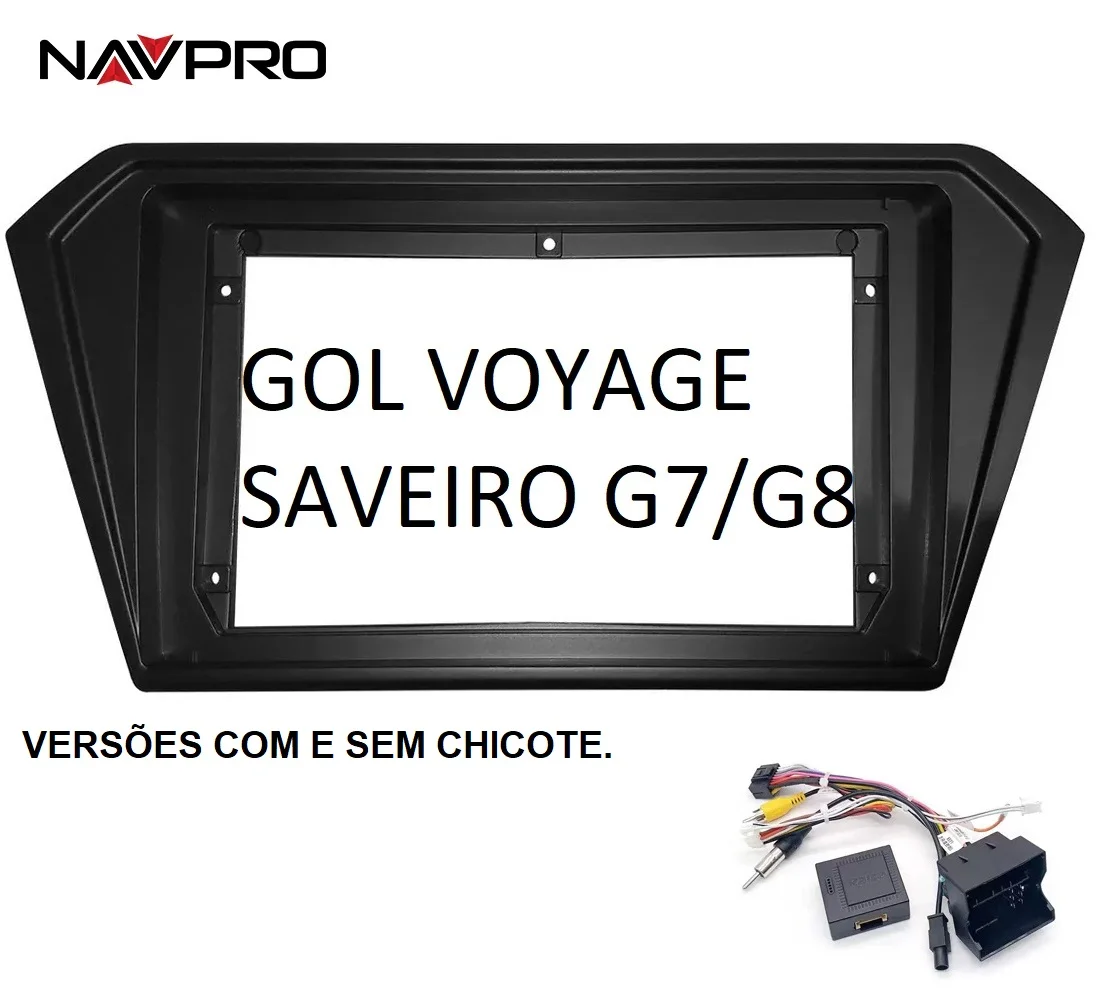 VW GOL VOYAGE SAVEIRO G7 G8 2016 A 2022 Frame and Connecting Cables for Installation of Multimedia Center 9 