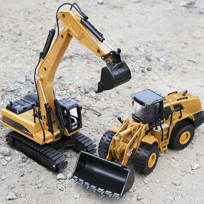 1:50 Excavator Dump Car Crawler Truck Alloy Bulldozer Car Construction Tractor Toy Metal Model Vehicle For Kids Gifts Boy Toys