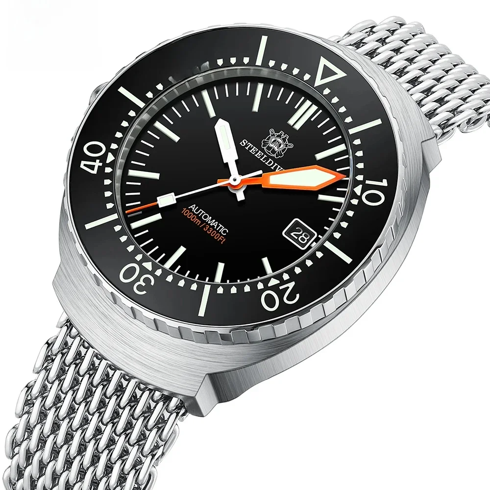 Steeldive SD1980 Einteiliges Gehäuse 45MM Herren-Taucheruhr Automatik Mechanisch BGW9 Leuchtend 1000M Wasserdicht Saphirglas-Uhr
