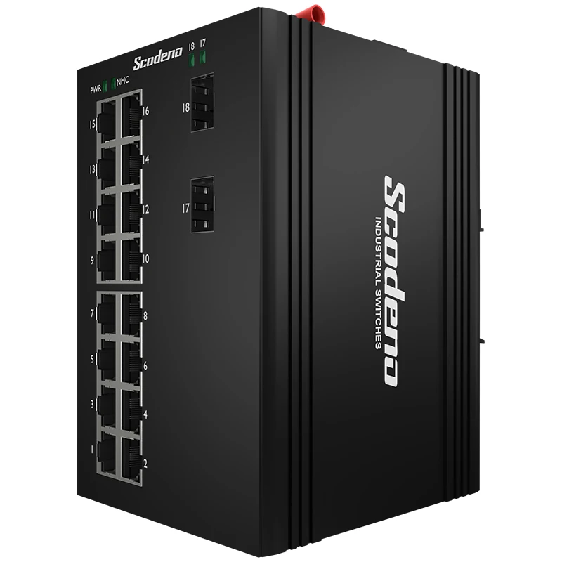 Industrial Network Switch Unmanaged 4-Port Gigabit Fiber SFP 24-Port Gigabit RJ45 IP40 DIN-RAIL