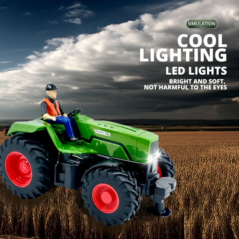 NEW 1/24 RC Farmer Car Multifunctional Agricultural Tractor Model 2.4G Remote Control Lighting Vehicle Toys for Boys Kids Gifts