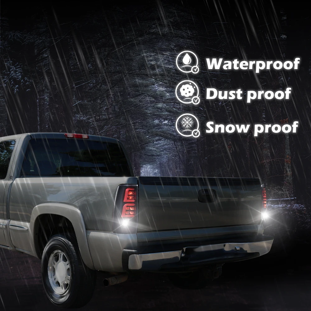 

Smoke Led Tube Tail Lights Fit for 99-02 Chevy Silverado 1500/99-06 Gmc Sierra