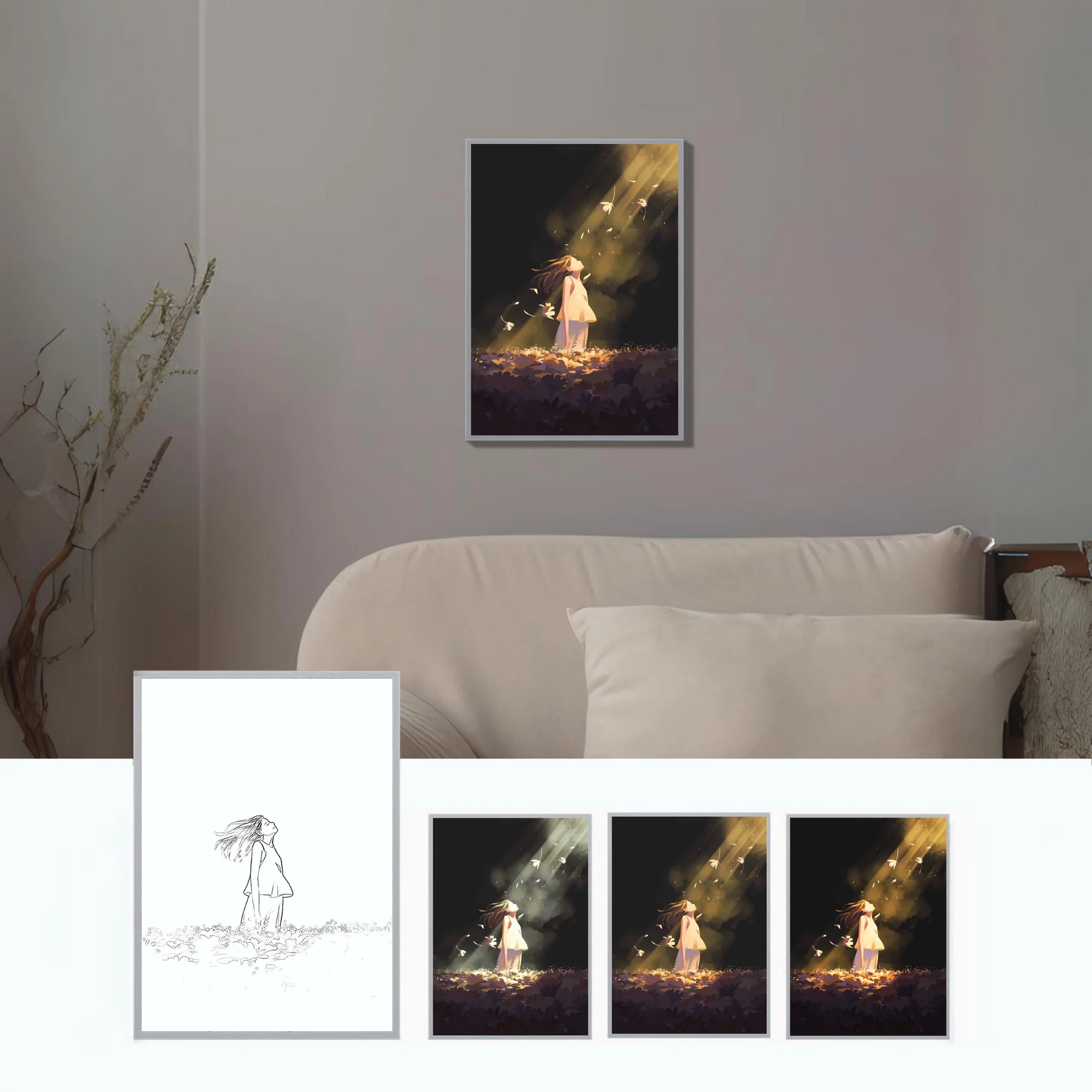 Ins Helende Slaapkamer Nachtkastje Decoratieve Licht Schilderij Hanger, Led Oplaadbare Usb Dimmen Nachtlamp, Cadeau Voor Vriendin