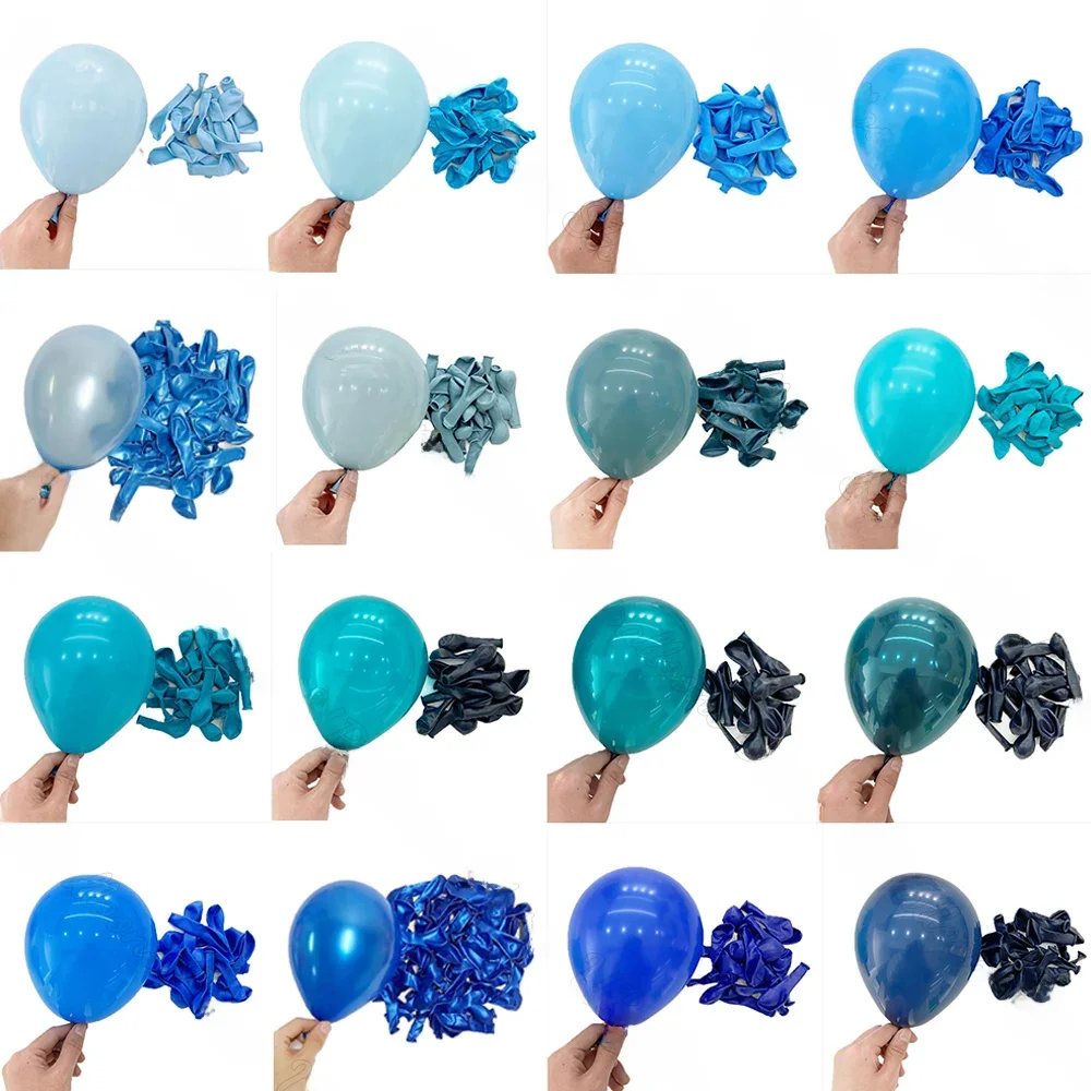 10/20/30 sztuk niebieskie balony urodzinowe 5/10/12/18 cali metalowy niebieski granatowy Baby Blue balon lateksowy na Baby Shower urodziny dekoracje ślubne — zdjęcie 2
