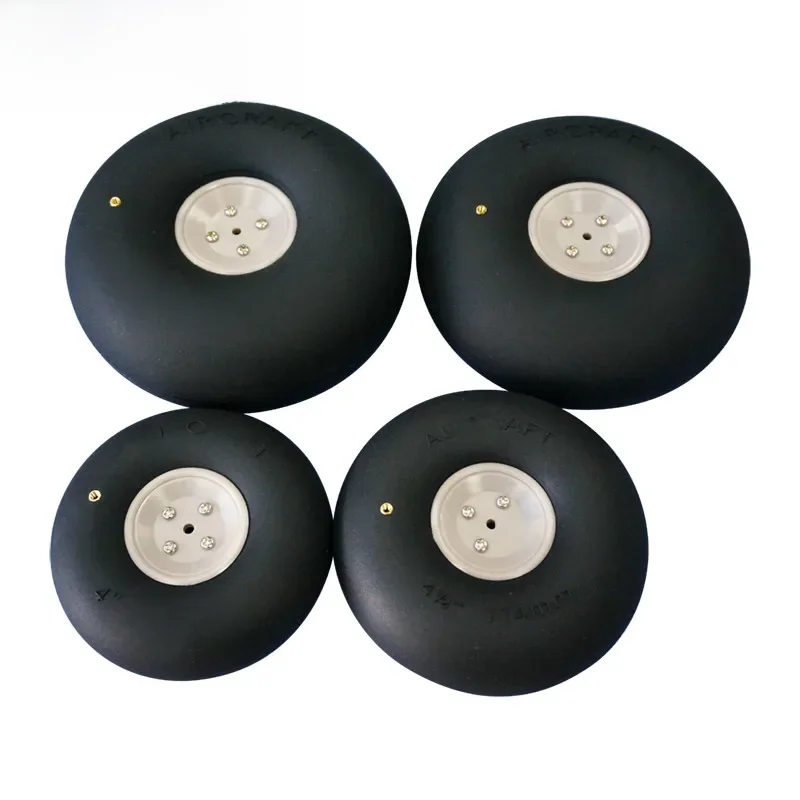 Haoye 1PC roues pneumatiques d'avion 4/4.5/5/5.5 pouces roue de train d'atterrissage de pneu gonflable pour accessoire de remplacement d'avion RC