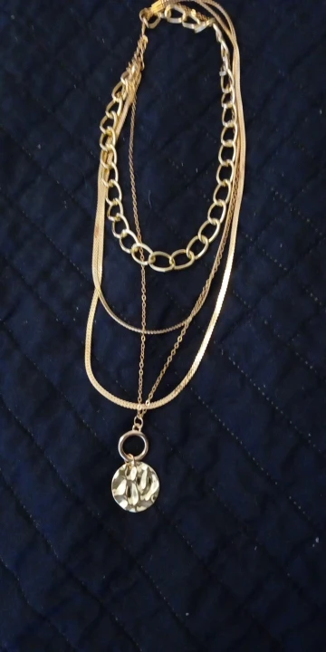 Vintage Punk Gold-plate Thick Chain Head Portrait Coin Pendant Necklace For Women Fashion Multilevel Geometric Hip Hop Jewelry photo review
