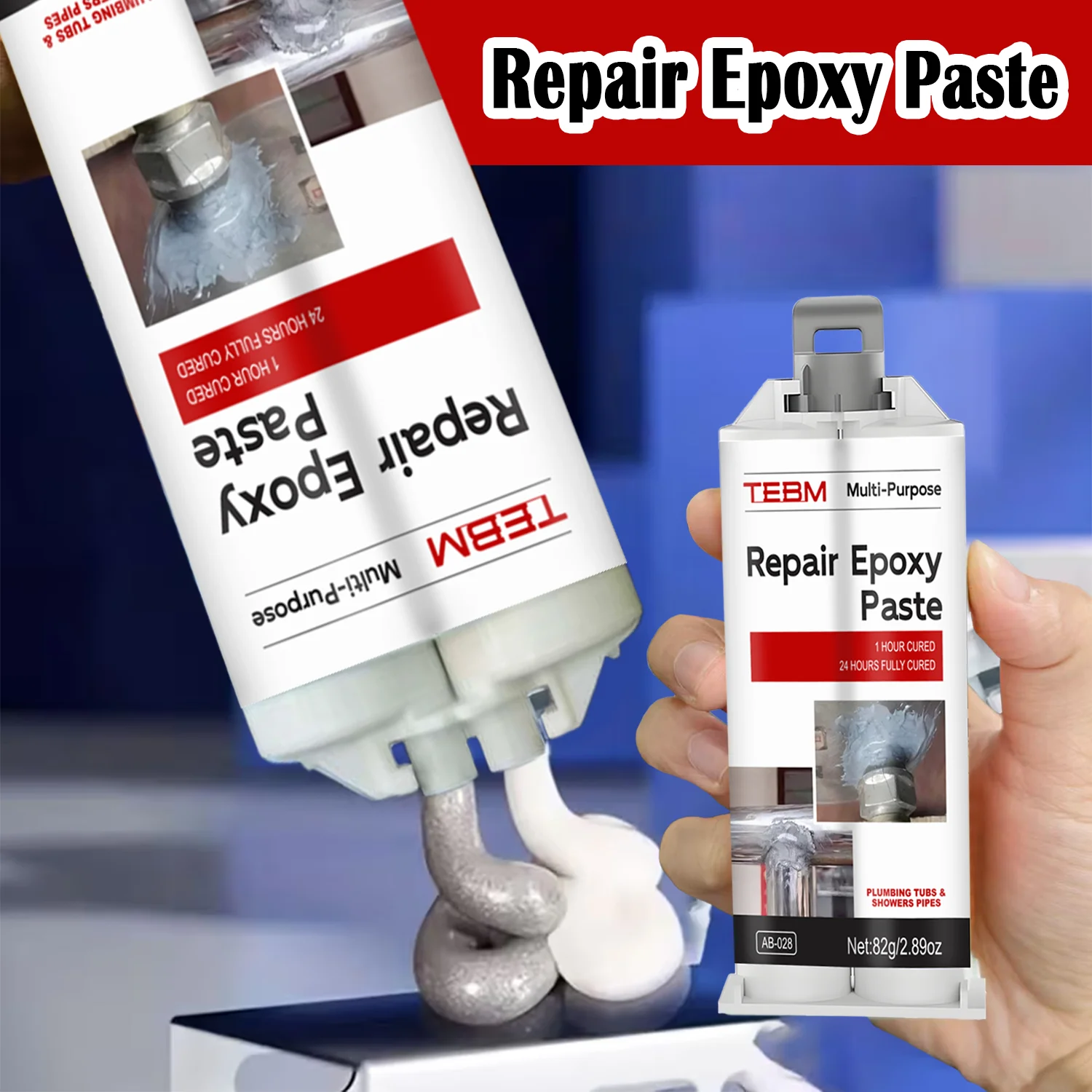 Temperature Glue for Metal Welding  3900 PSI strength Repair Resistant AB Epoxy Plastic Wood Adhesive Purpose Component