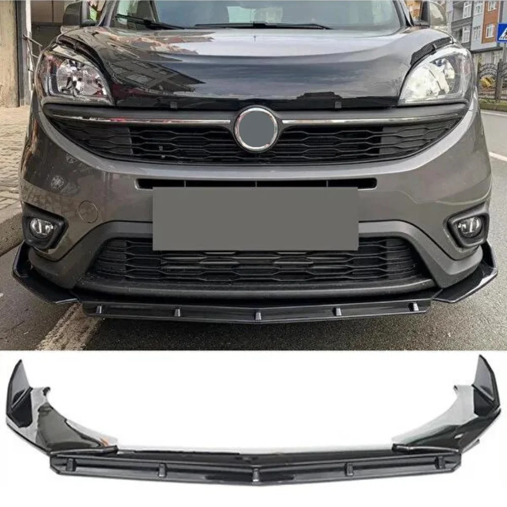 Brbs 3 Pcs Front Bumper Lip For Fiat Doblo D4 2015-2024 Body Kit Car Accessories Spoiler Diffuser Flap Sport Bumper