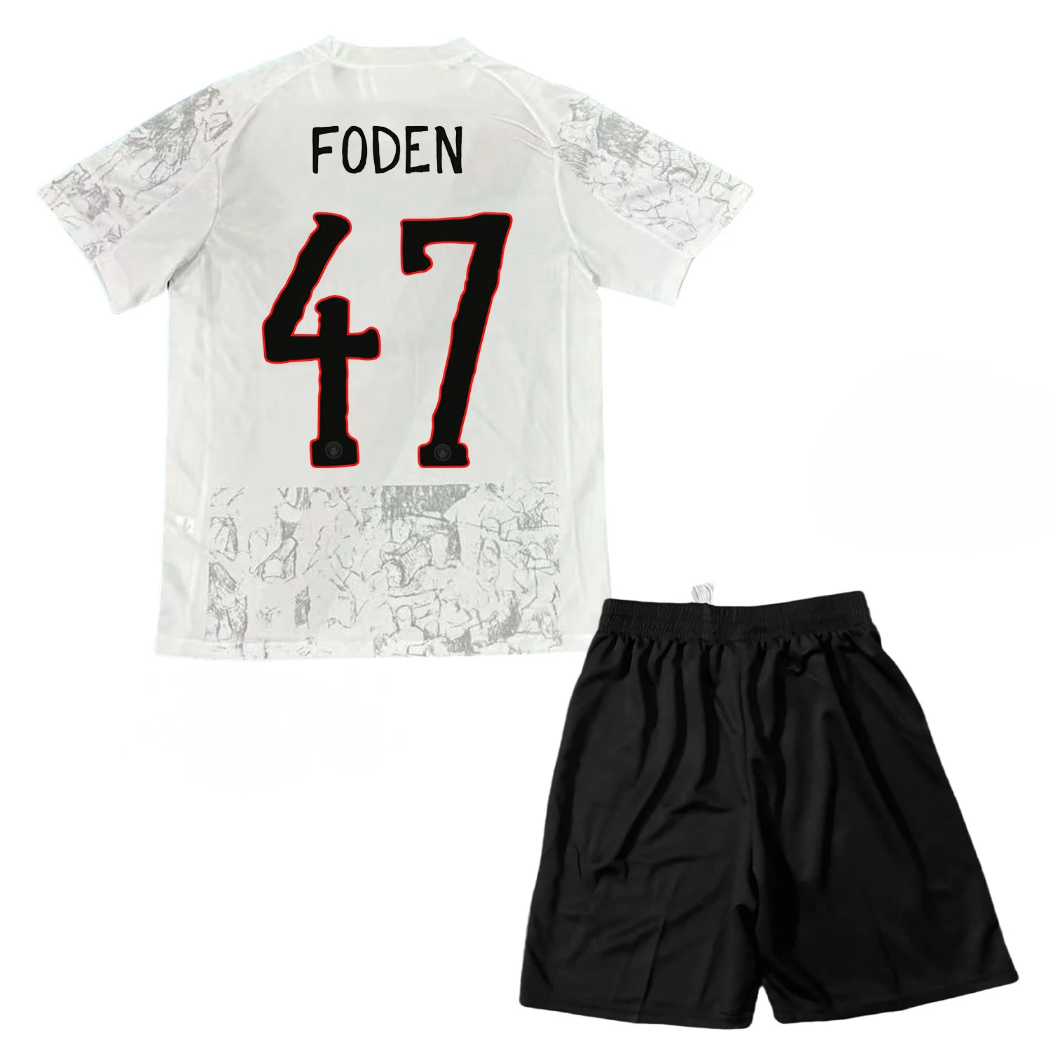 

25-26 Мужская/детская новая спортивная одежда MCI Soccer # 47 Foden Jerseys Модная спортивная футболка белого цвета