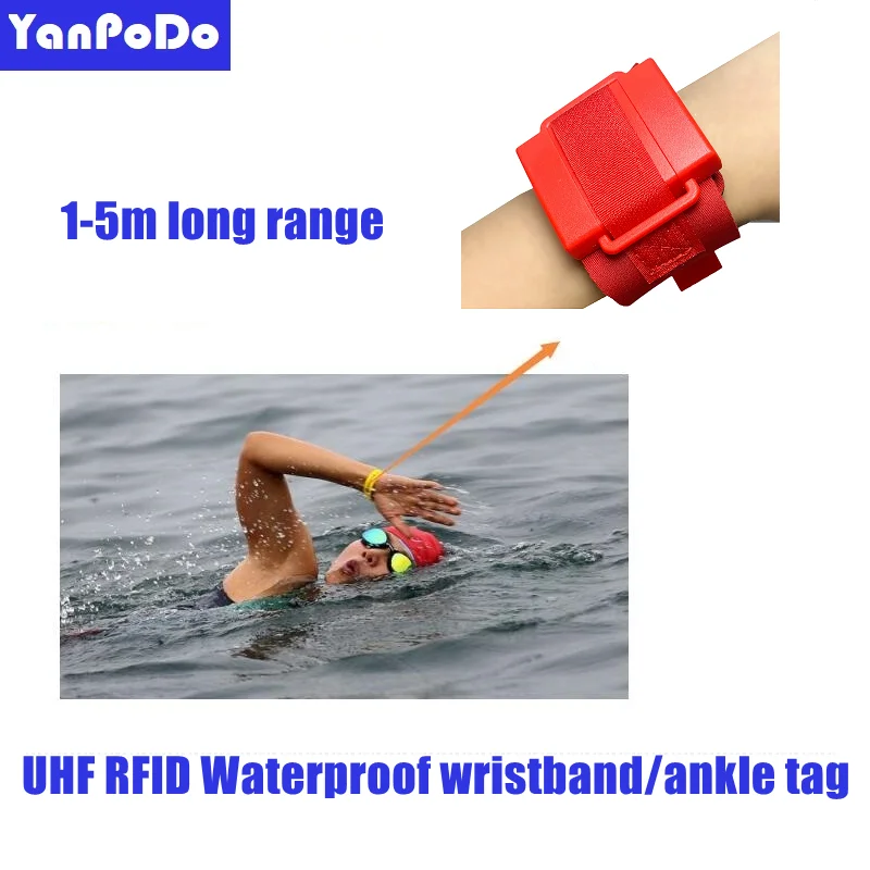 200pc/lot Waterproof Reusable UHF RFID Wristband Tag Long Range Timing Chip Transponder For Triathlon Cyling Swimming Timing