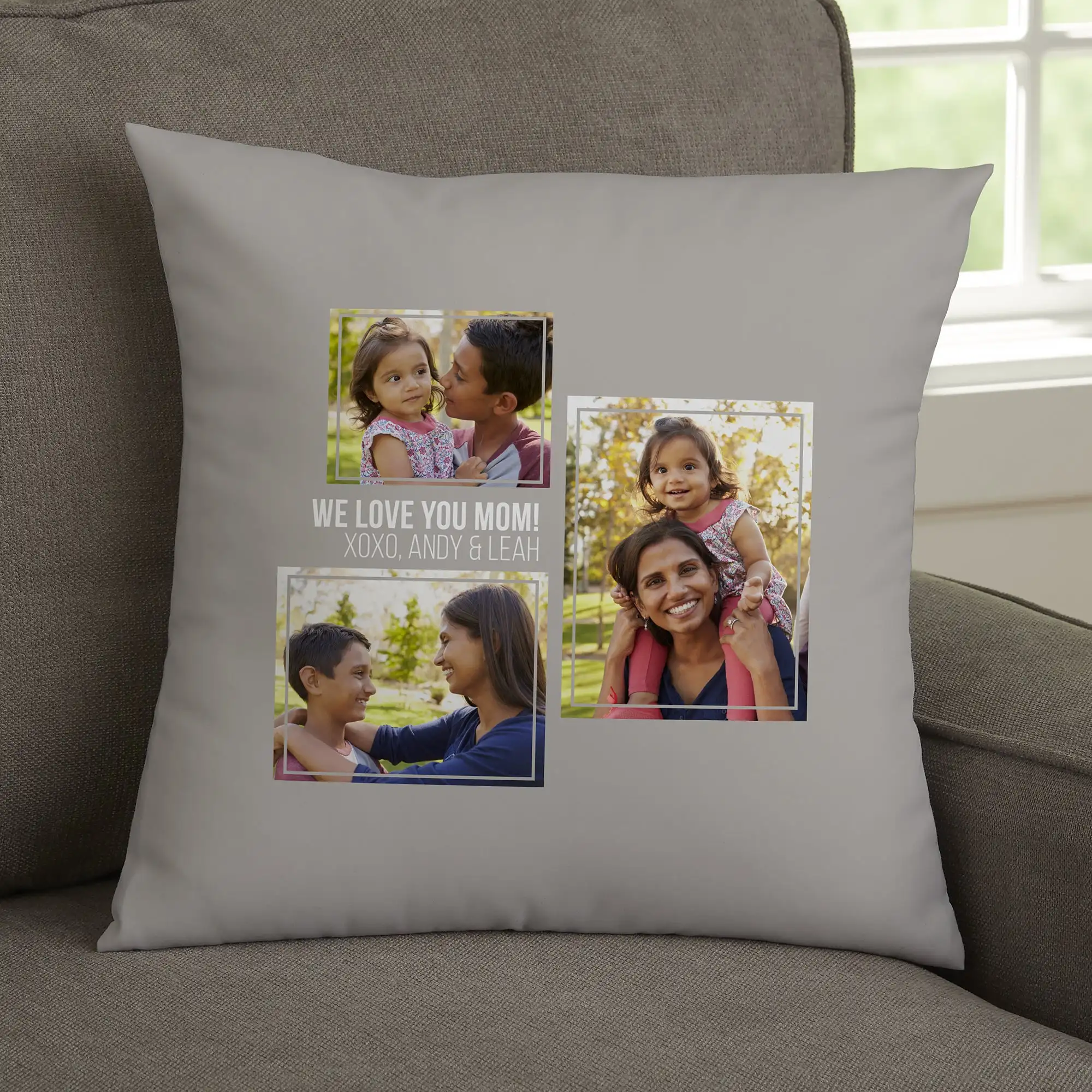 

Personalized Photo Pillow 3-6 Photos Square /Lumbar Throw Pillow for Sofa Car Decorative Christmas Gift