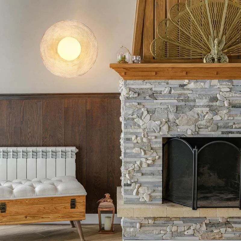 

Bedside wall lamp living room bedroom wall lamp retro indoor entrance aisle homestay background wall lamp G9