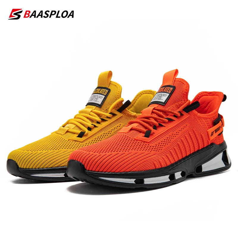 

Baasploa Men Mesh Breathable Running Sneakers Comfortable Non-slip Light Soft Casual Outdoor Daily Walking Sport Shoes For Males