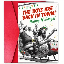 1pc, Christmas Card, Happy Holiday card, snowman card, Funny Christmas Card, the best gift for best friends and family.
