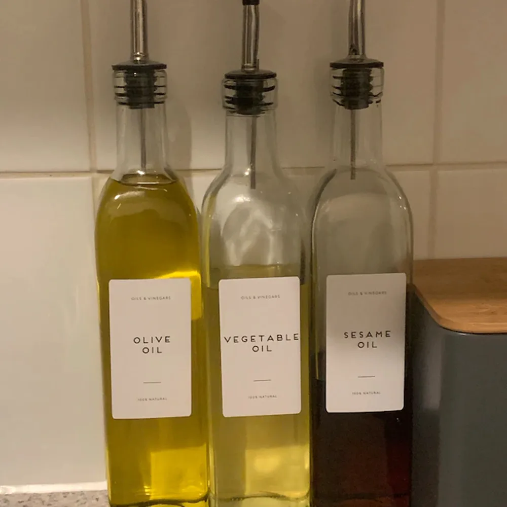 Waterproof Custom Pantry Labels, Basic Oils & Vine Labels