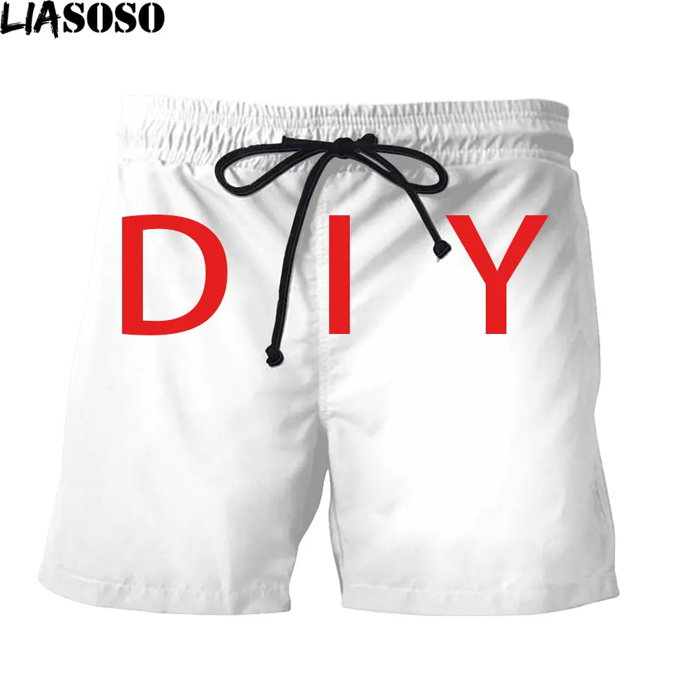 LIASOSO 3D Print Men Shorts DIY 고객 맞춤형 디자인 나만의 사진/사진 여성용 남성용 바지 하라주쿠 캐주얼 트레이닝 복