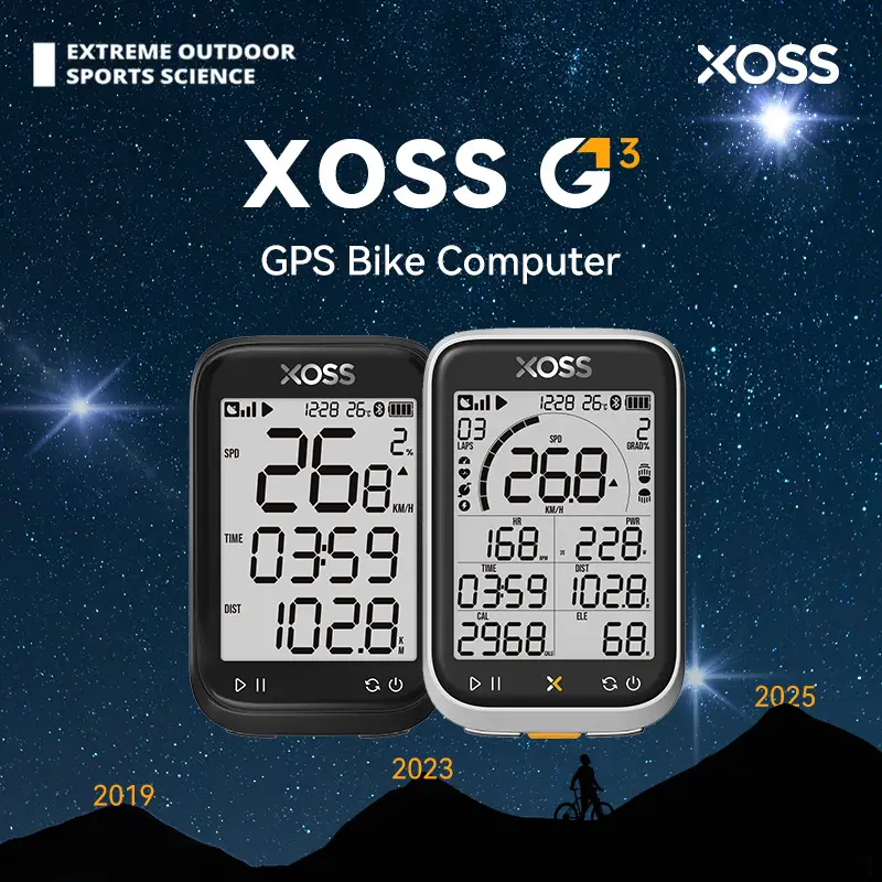 XOSS G3 Plus digital bike computer with GPS