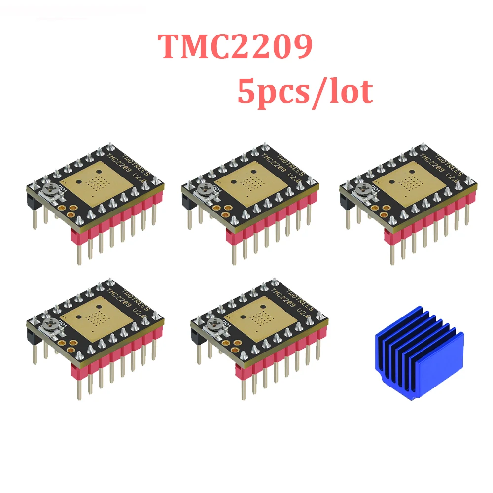 

5pcs TMC2209 V2.0 TMC2208 Stepper Motor Driver StepStick 3d Printer Parts 2.5A UART Ultra Silent For SKR V1.3 E3D MKS Robin Nano