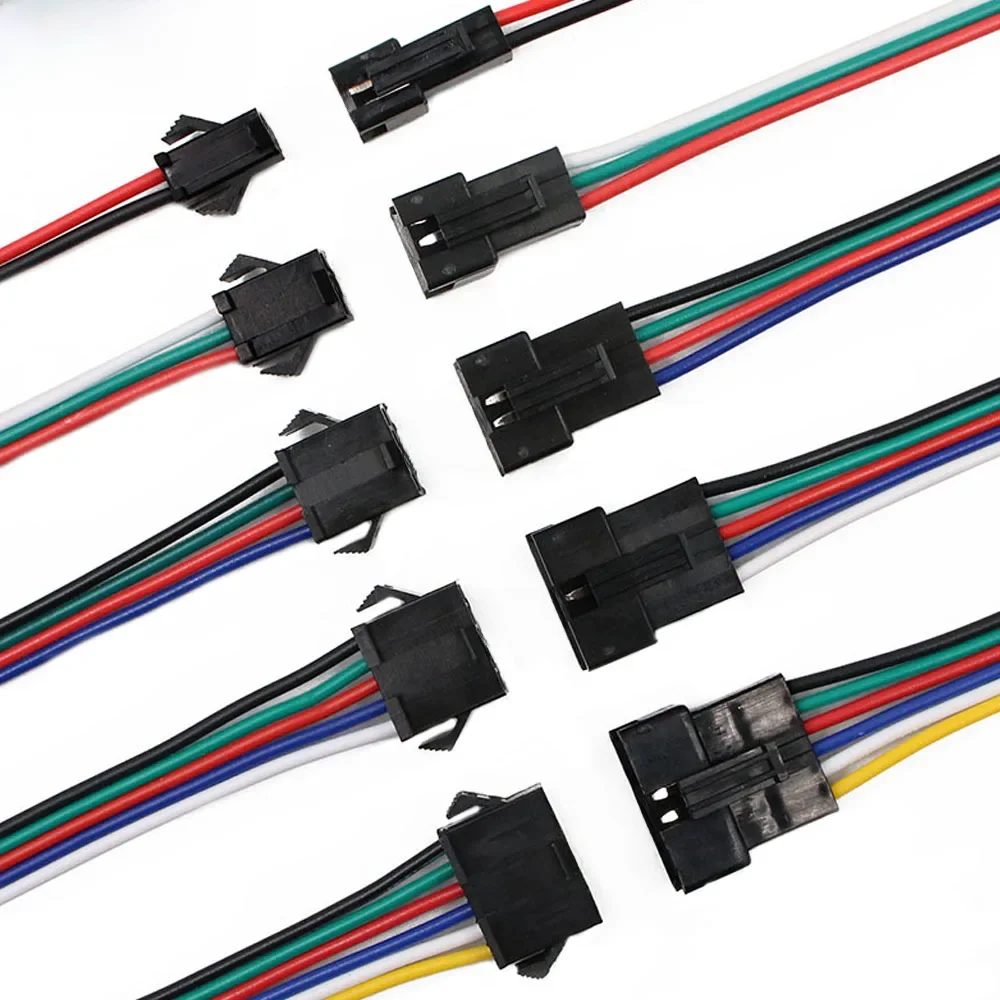 2pin 3pin 4pin 5pin 6pin led conector macho/fêmea jst sm 2 3 4 5 6pin plug conector cabo de fio para