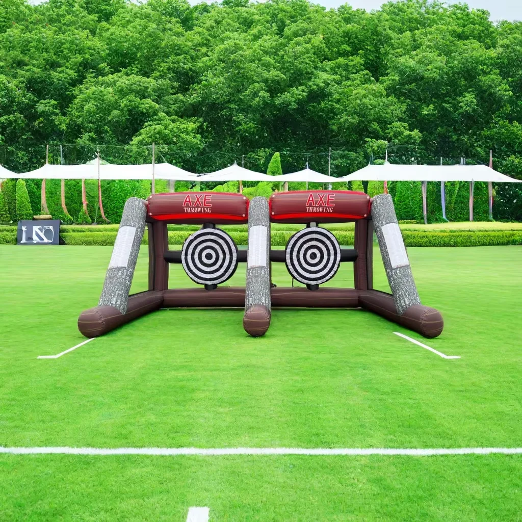 Hache Gonflable à Lancer pour Sports de Carnaval, Jeu de Fléchettes Interactif à Double Voie, pour Arrière-Cour Extérieure, 5x3m 2 Payeurs