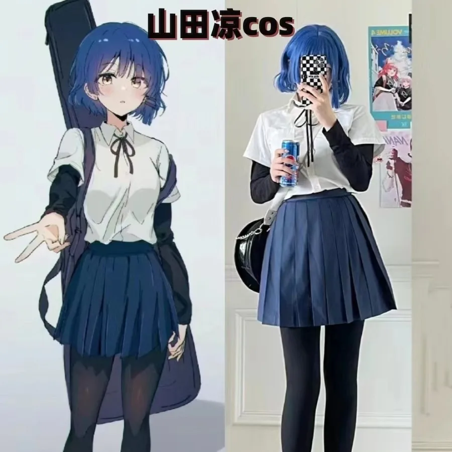 أزياء Bocchi the Rock التأثيرية Hitori Gotoh Nijika Ijichi Ryo Yamada Ikuyo Kita Girl الزي المدرسي أنيمي JK للحفلات التنكرية