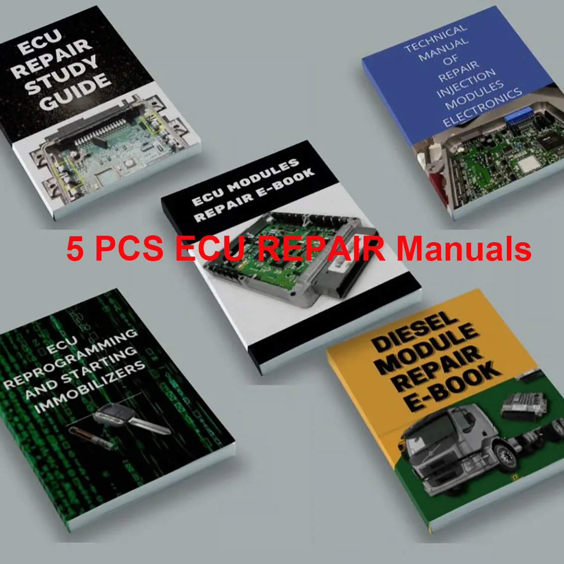 

5 PCS ECU Module Repair Ebooks Package Injection Modules in Workshop DIESEL ELECTRONICS Study Guide Car Truck Diag Tools