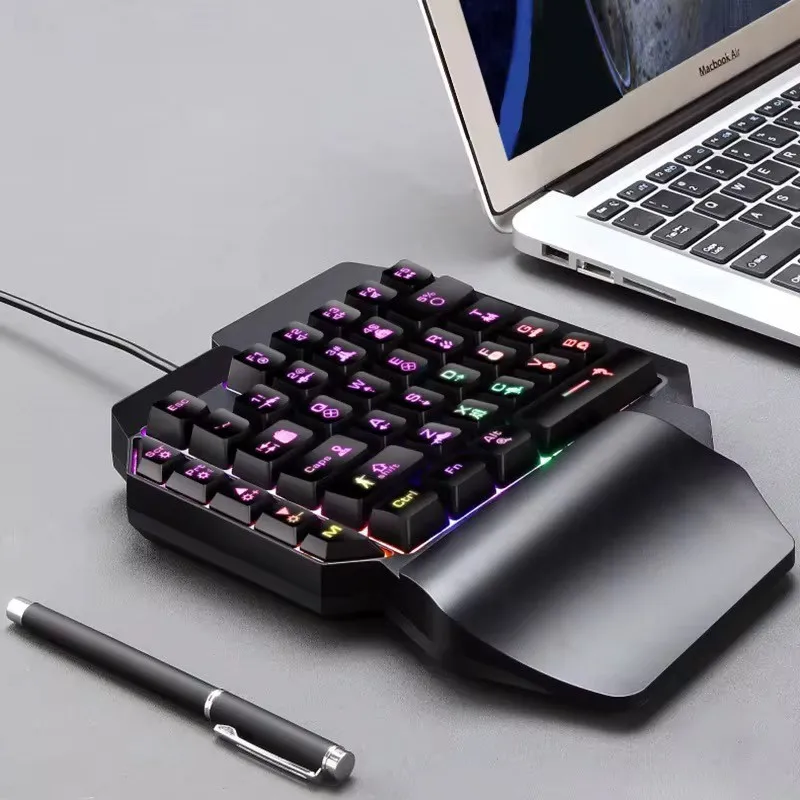 Teclado Gamer Single Hand KP-TE133 Rainbow Chroma