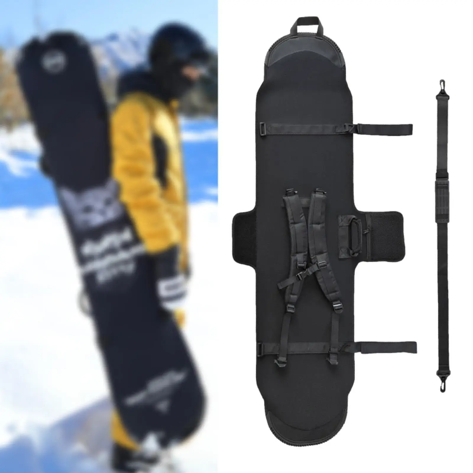 Snowboard Protection Adjustable Shoulder Strap Carry Scratch Resistant Snowboard Sleeve Snowboard Travel Bag Ski Storage Case