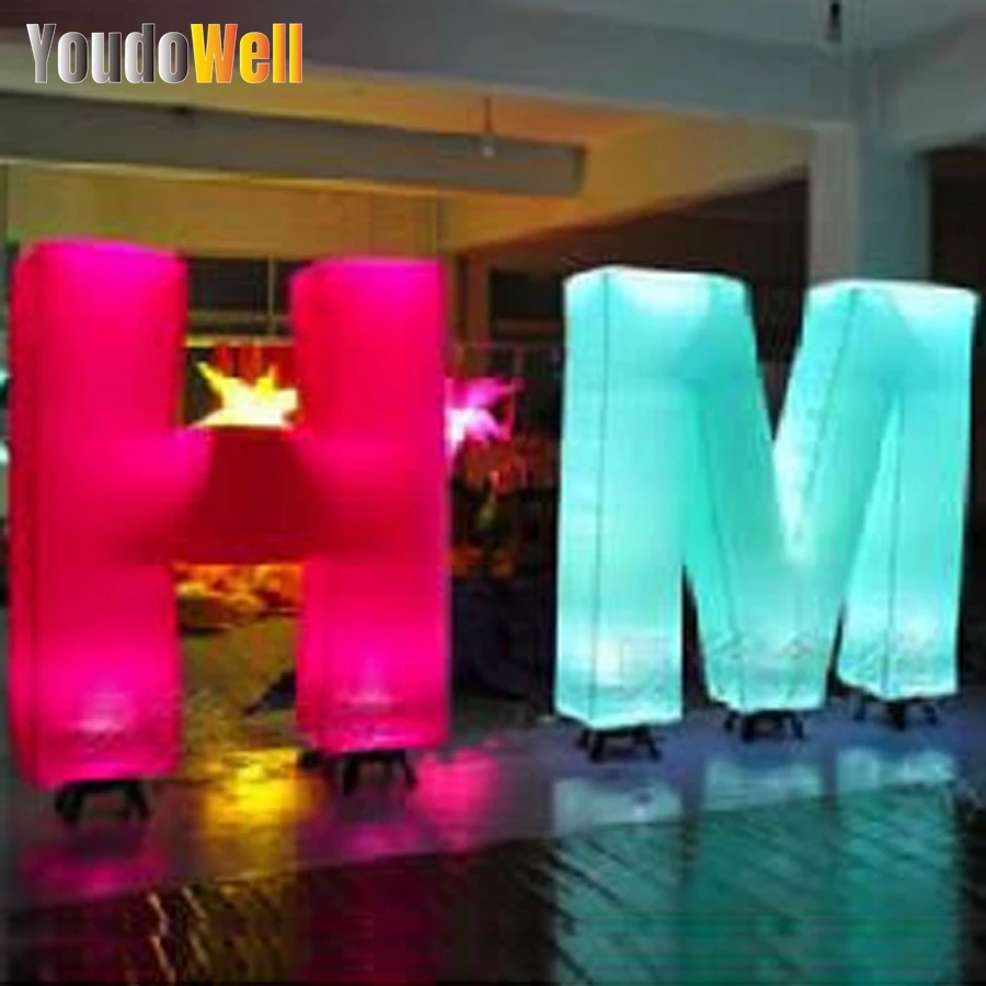 Customizable Reusable Led Inflatable Monolithic Letter Model With Colorful Light Letter Display Hm Letter Suitable For Parties