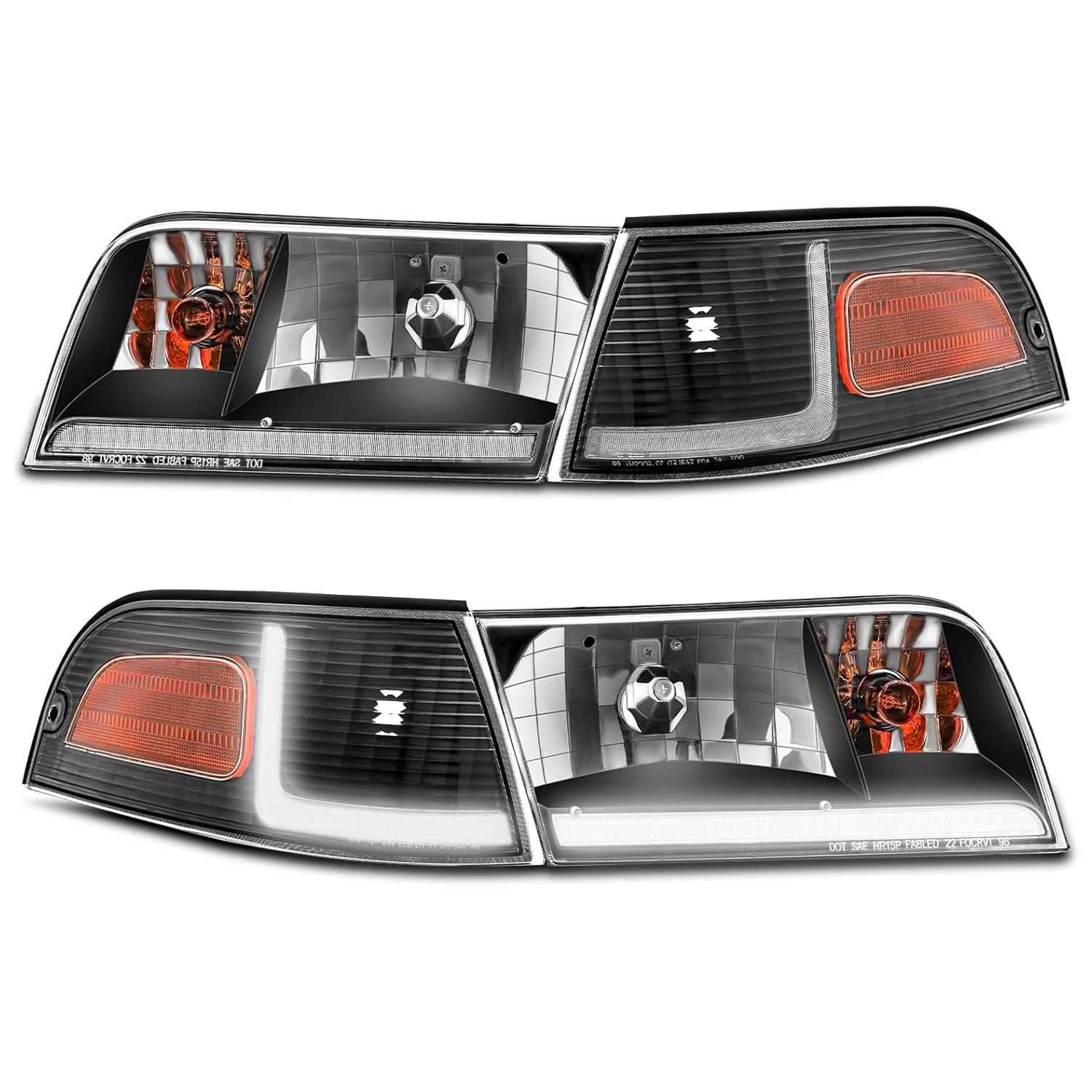 

Фара в сборе SHAWHO AUTO для Ford Crown Victoria 1998-2011 с LED дневными ходовыми огнями