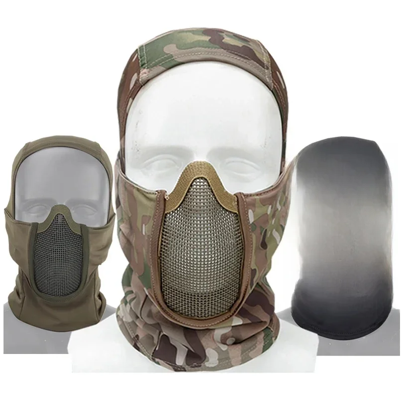 AliExpress NONE Tactical Full Face Steel Mesh Mask Hunting Airsoft Paintball Mask Headgear CS Game Motorcycle Shooting Cycling Protective Masks