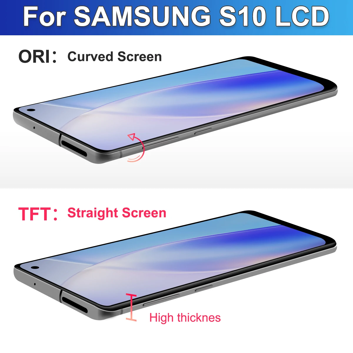 Tested TFT For Samsung S10 SM-G973F SM-G973U SM-G973W LCD Display Touch Screen Digitizer Replacement With Frame