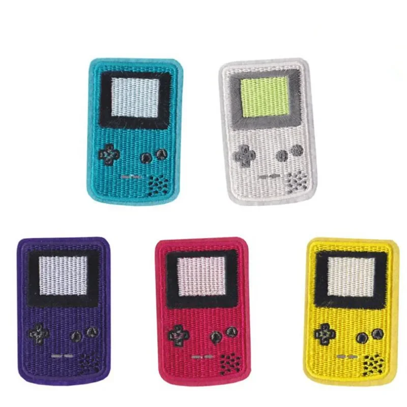 Parches de Console de jeu mignonnes, 5 couleurs, patchs brodés à repasser pour vêtements, Motif à rayures, autocollants pour vêtements, Badges d'astronaute