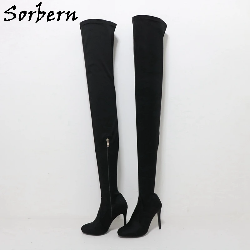 

Sorbern Custom Slim Fit Lycra Streched Boots Women Super Long 80Cm High Heel Stilettos Pointed Toe Crotch Thigh High Boots