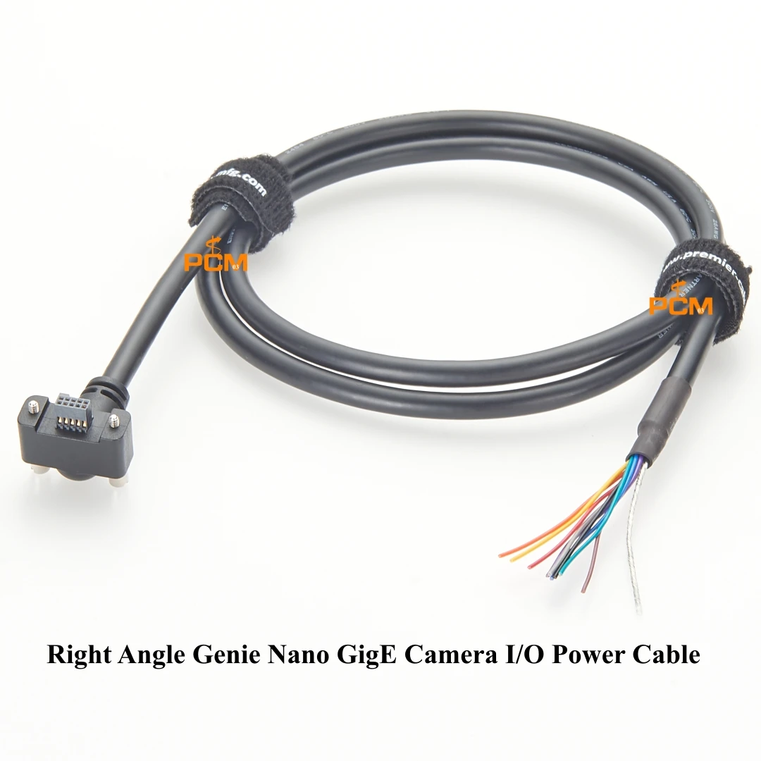 

Right Angle 10 pin GPIO Connector to Flying Leads Power Breakout Cable for Teledyne DALSA Genie Nano GigE PoE Vision Camera