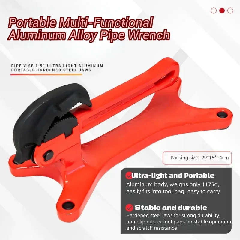 

Pipe Vise Self Locking Lightweight Easy to Use for Fixing Pipe Practical Sturdy Non Slip Multipurpose Aluminum Tube Vice
