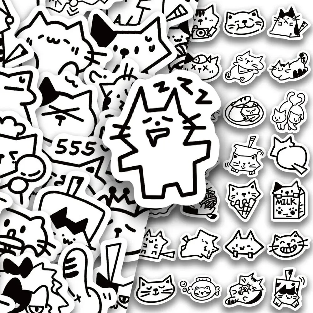 100 Stück niedliche Katzenaufkleber, Kawaii-Katzenaufkleber für Telefon, Laptop, Koffer, Notebook, Skateboard, wasserfeste Aufkleber