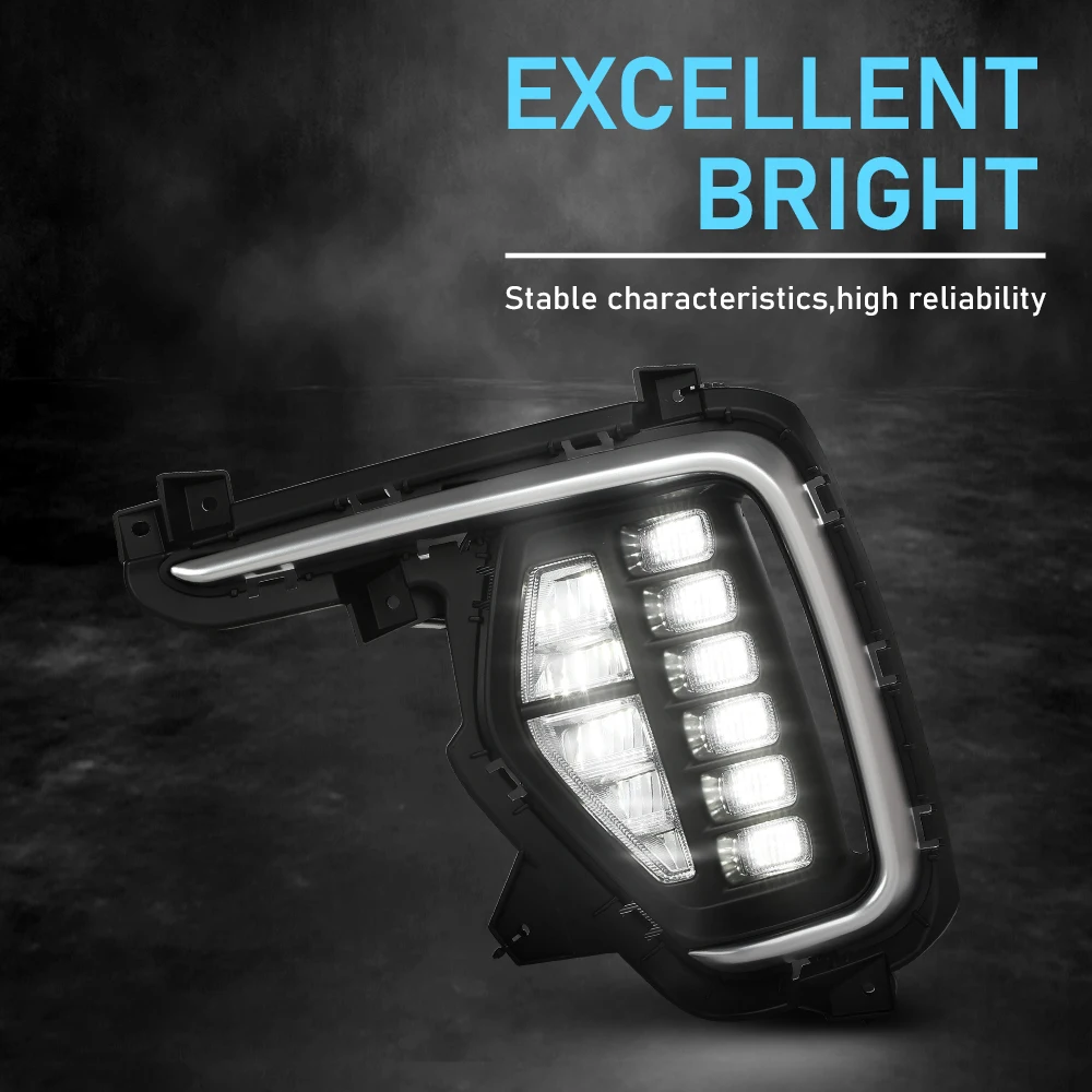 4 قطع مصابيح الضباب الأمامية مع أغطية الحواف تناسب 2017-19 هيونداي سانتا في 7 مقاعد 86564B8Ac0، 86563B8Ac0، 92202B8610، 92201B8610 #3