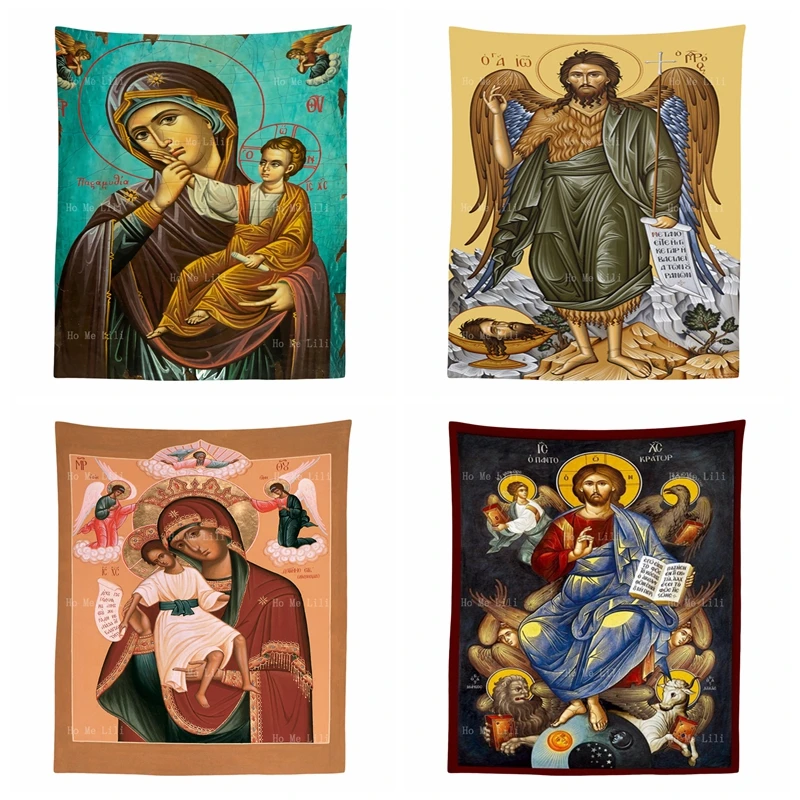 Saint John The Baptist Prophet Our Lady Mary Religious Gifts Christ Icon Orthodox Tapestry By Ho Me Lili Wall Hanging Art