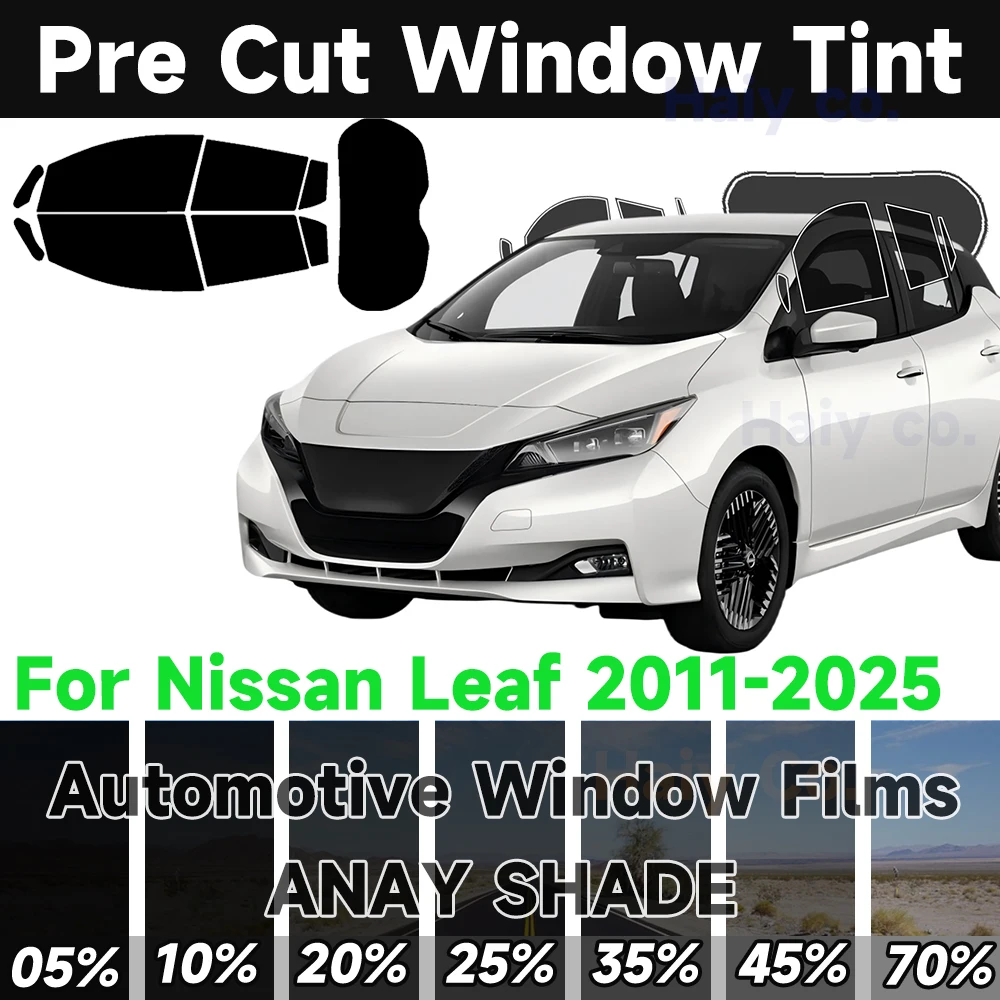 

Предварительно вырезанная тонировка окон автомобиля для Nissan Leaf 2011-2025 любого года, автоматическая защита от солнца и ультрафиолета, 2-слойная защитная пленка для окон, конфиденциальная пленка