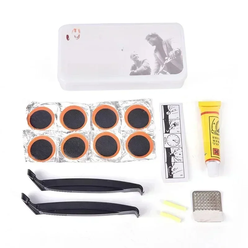 AliExpress Bicycle Flat Tire Repair Kit Tool Set Portable Tyre Repair Rubber Patch Kit Glue Set Bike Inner Tube Puncture Patch Repair Tool