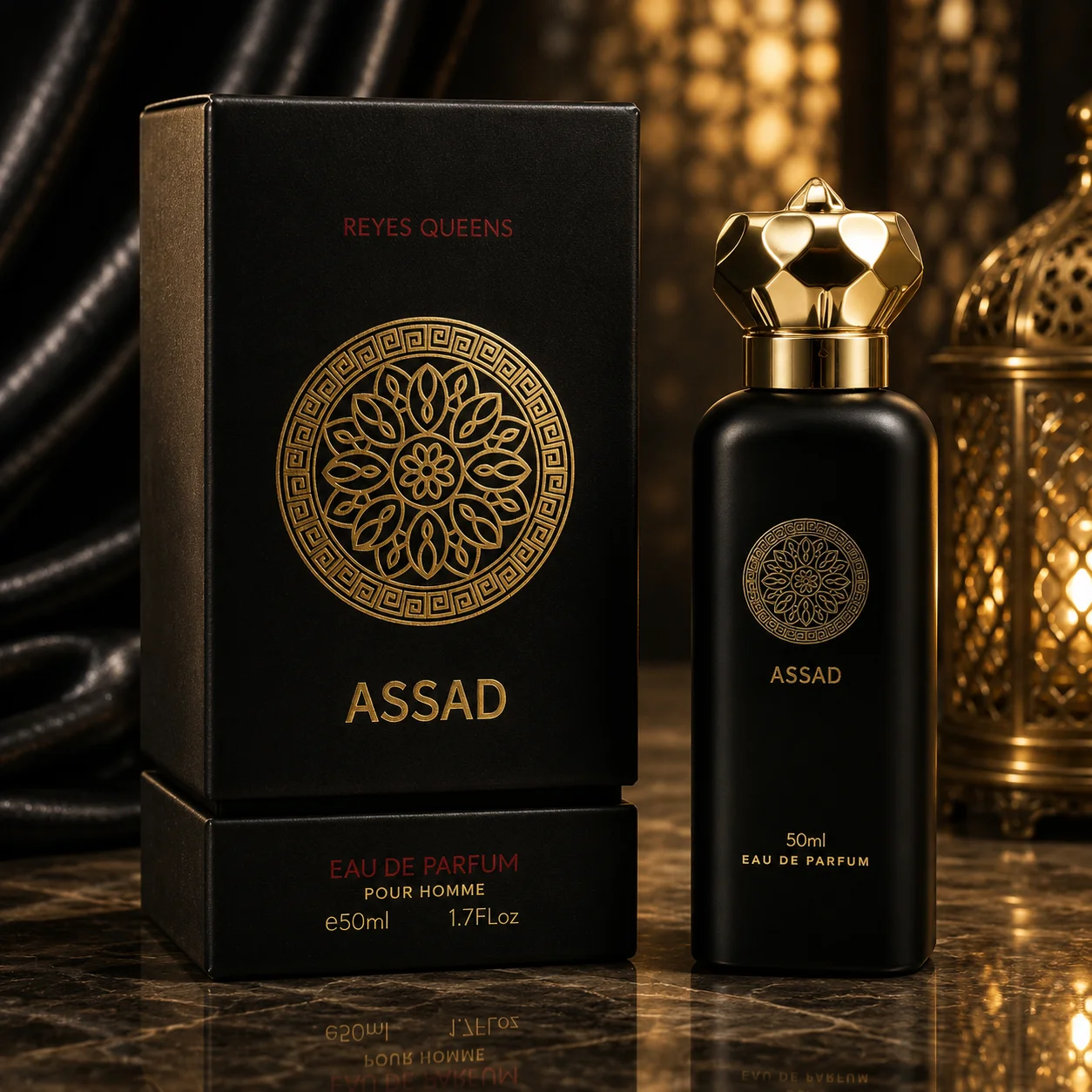 Rois et reines – Assad, le traître. Parfum pour homme, 50 ml, parfum intense et élégant aux notes épicées et boisées qui ajoutent du caractère et de la profondeur.