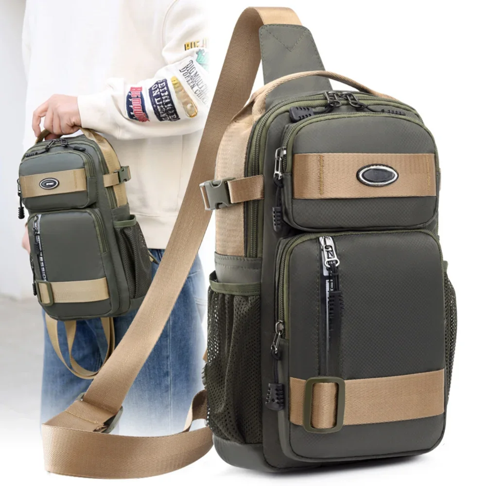 Modna wielofunkcyjna męska torba na ramię Outdoor Sling Crossbody torby dla mężczyzn Trend podróżny sportowa torba na klatkę piersiową o dużej pojemności — zdjęcie 2